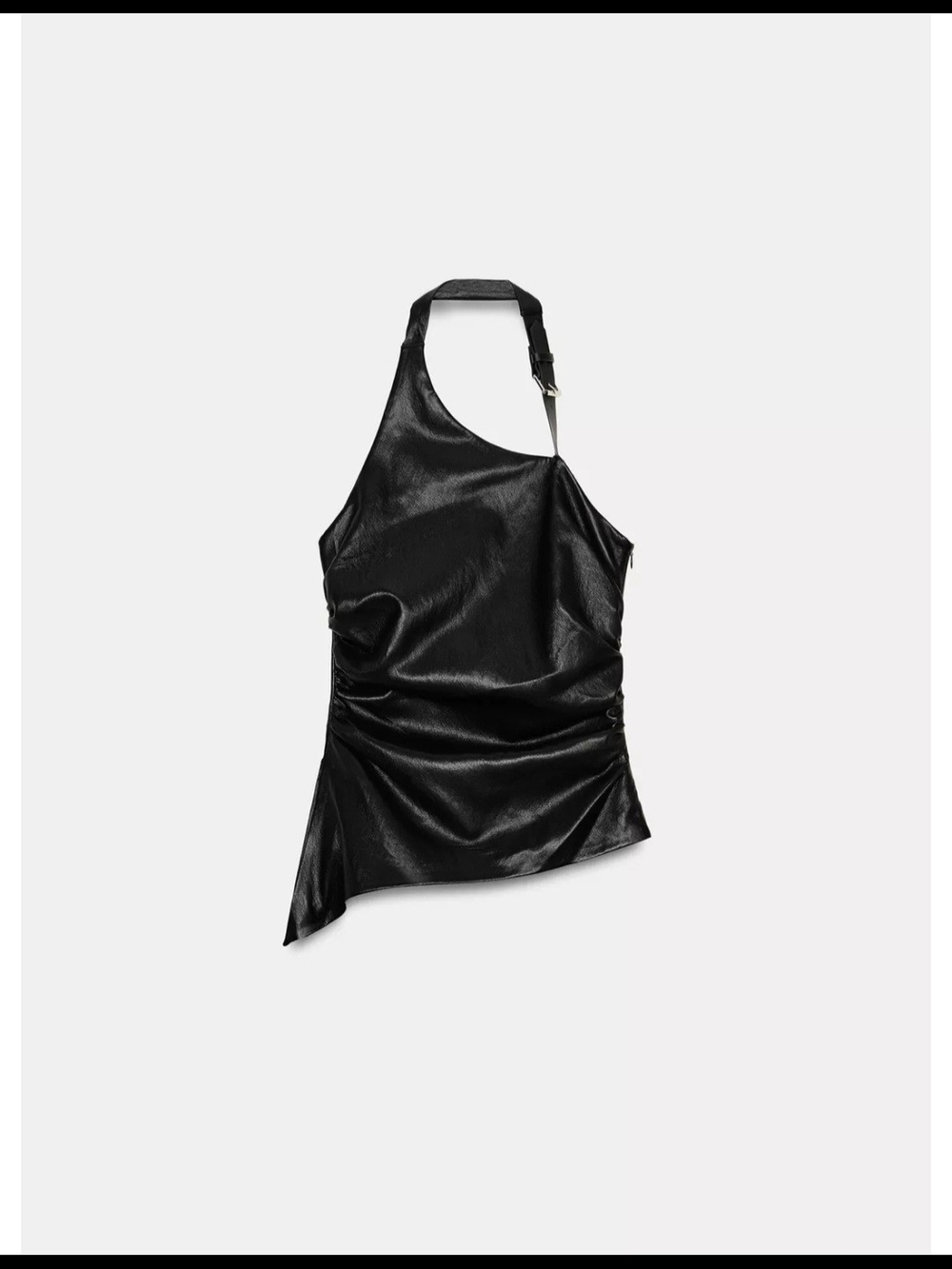 Zara Black Asymmetric Halter Top